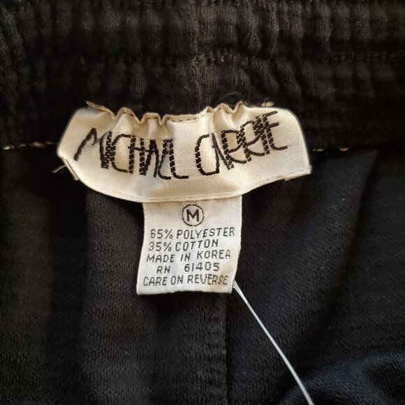 NWT MICHAEL CARRIE SZ M High Waisted Wide Leg Black Waffle Textured Shorts - Picture 5 of 6